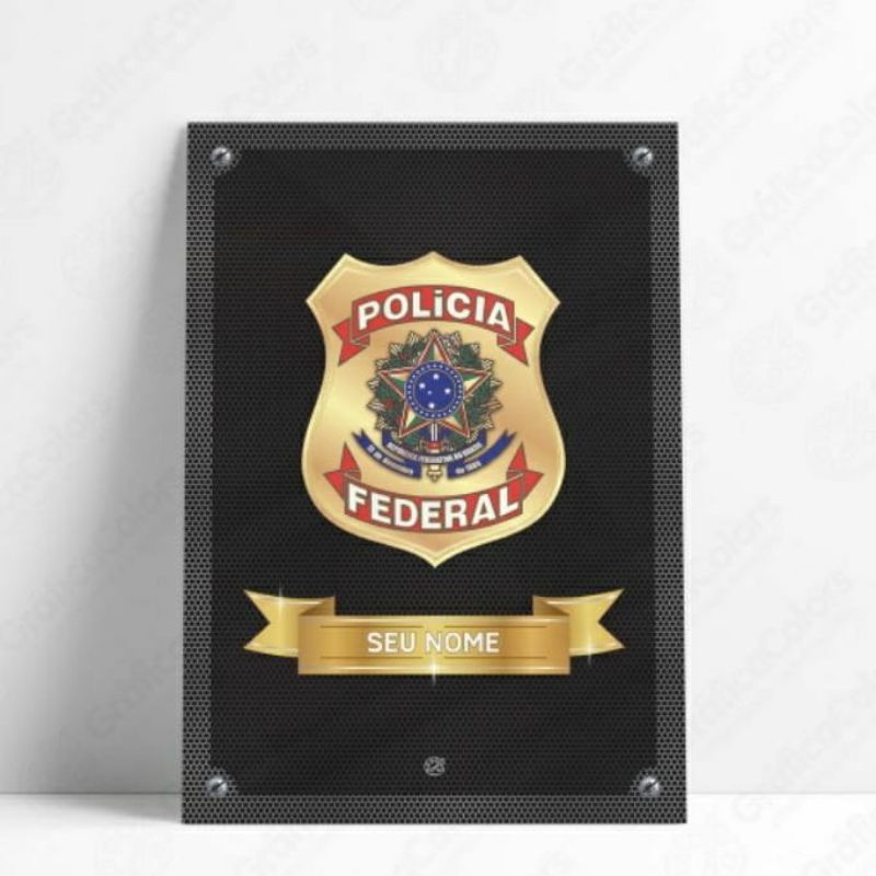 Placa Quadro Decorativo MDF Personalizada Polícia Federal