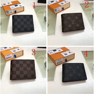 Carteira Masculina Louis Vuitton Top Premium Couro Legitimo Canvas Italiana Promoção Dos Homens Cores Damier Ebene Marrom Damier Graffite Preto Monogram Marrom E Preto Sem Caixa