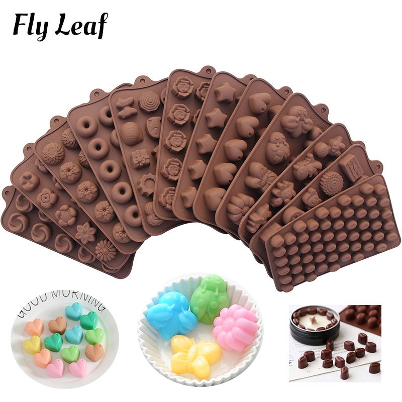 Fly Leaf (50 Em 1) Molde De Chocolate Artesanal De Doces/Pudim De Geléia Do Carro Flor Forma Redonda Moldes De Silicone Ferramenta De Cozimento em Oferta na Shopee