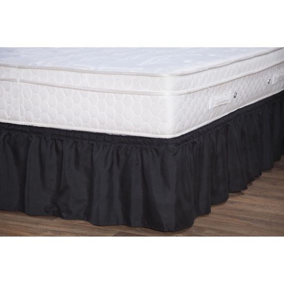 Saia cama box Queen Size- Preto - 158 x 198 x 30 cm - 100% Poliéster