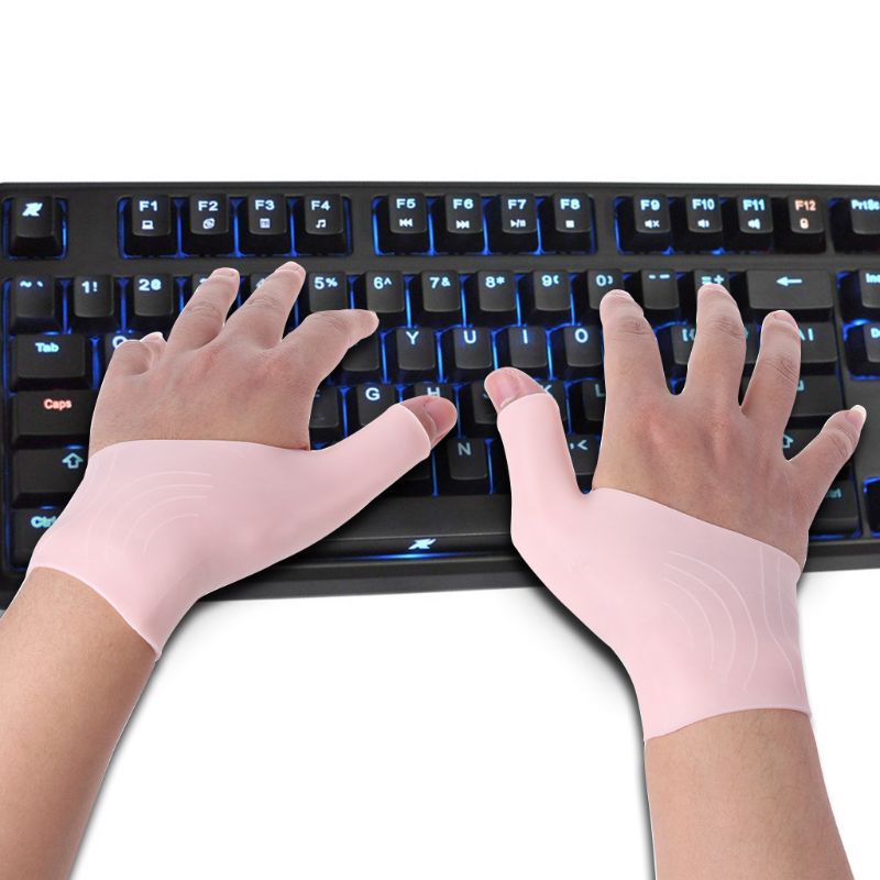* 2 Unidades Par Silicone Gel Suporte Pulso Compressão Dedos Polegar