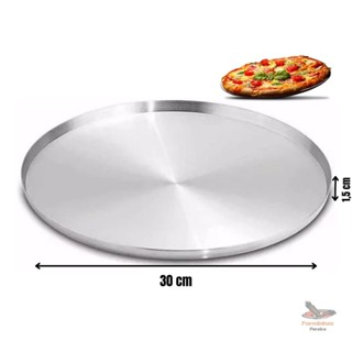 Forma De Pizza 30 Cm Alumínio borda reta em Oferta na Shopee