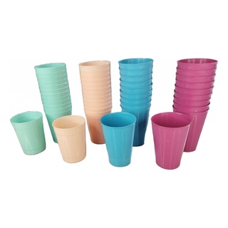 Kit 35 Copos 300 ml de Plástico - Merenda, festas, crianças - Reutilizável