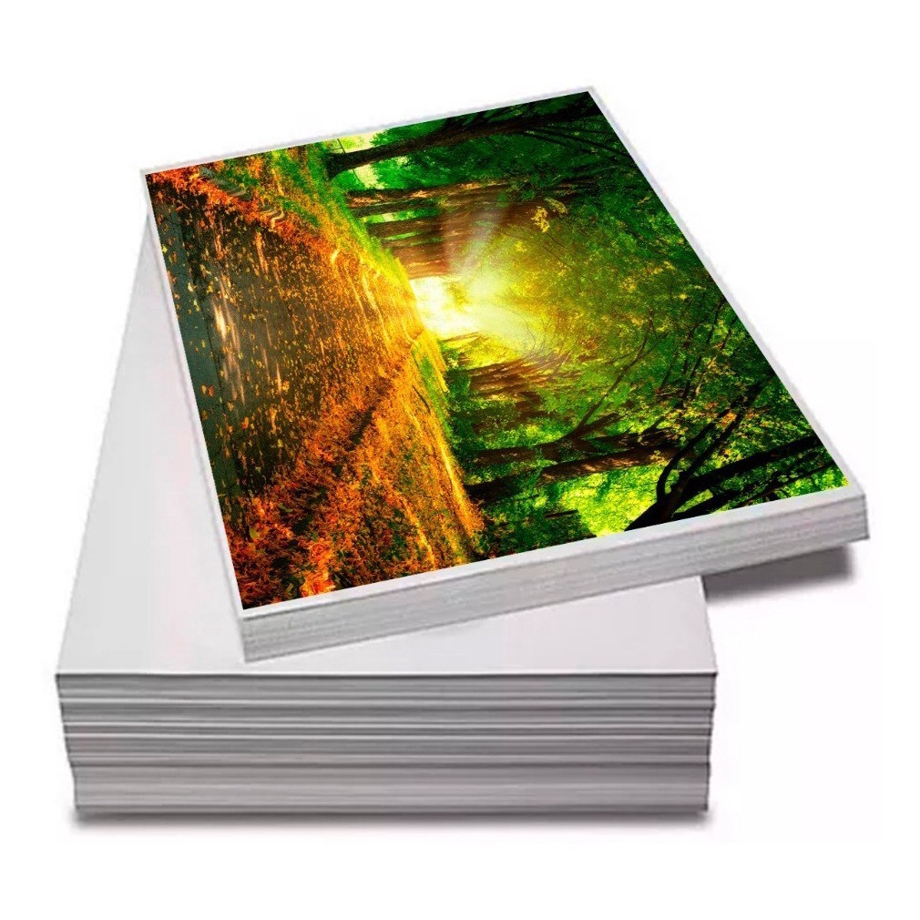 Papel Fotográfico Adesivo A4 Glossy Brilhante 115g Prova Dágua Impressora Jato de Tinta 40 Folhas
