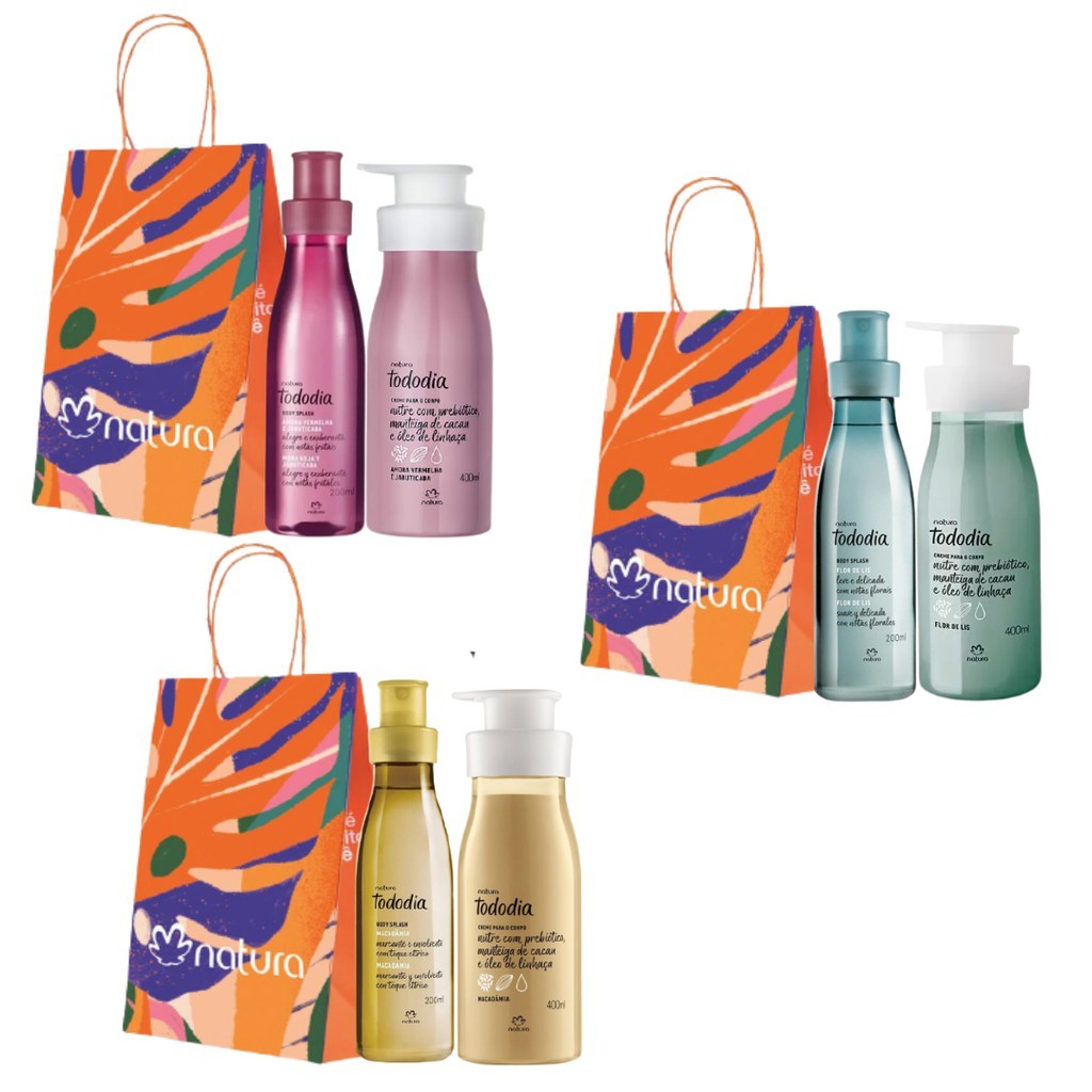 Presente natura tododia hidratante corporal 400ml+body splash 200ml a escolher