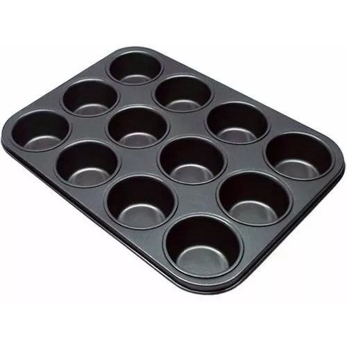 Forma para Cupcake 12 Cavidades Aço Carbono Grande