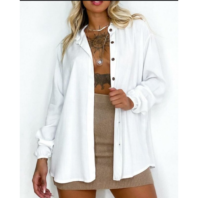 Camisa de botões unissex - Camisa de botão - Camisa feminina - Camisa masculina - VÁRIAS CORES