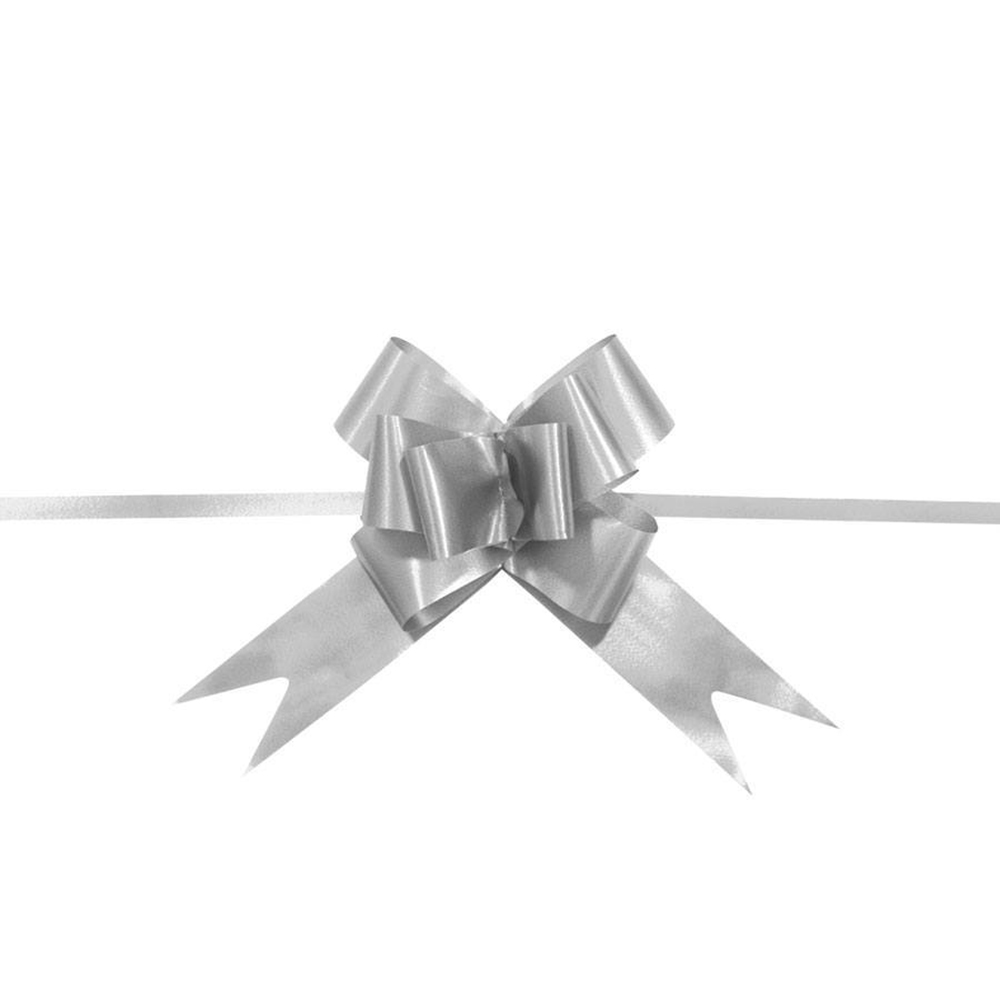 10 Unidades Laço Mágico 12cm x18 mm Cor Lisa Prata