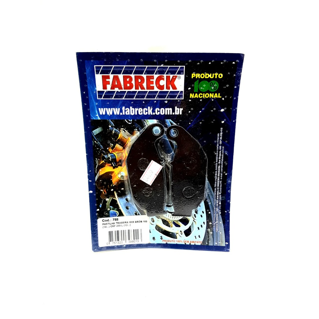Pastilha De Freio Traseira Bros 160 2014/...