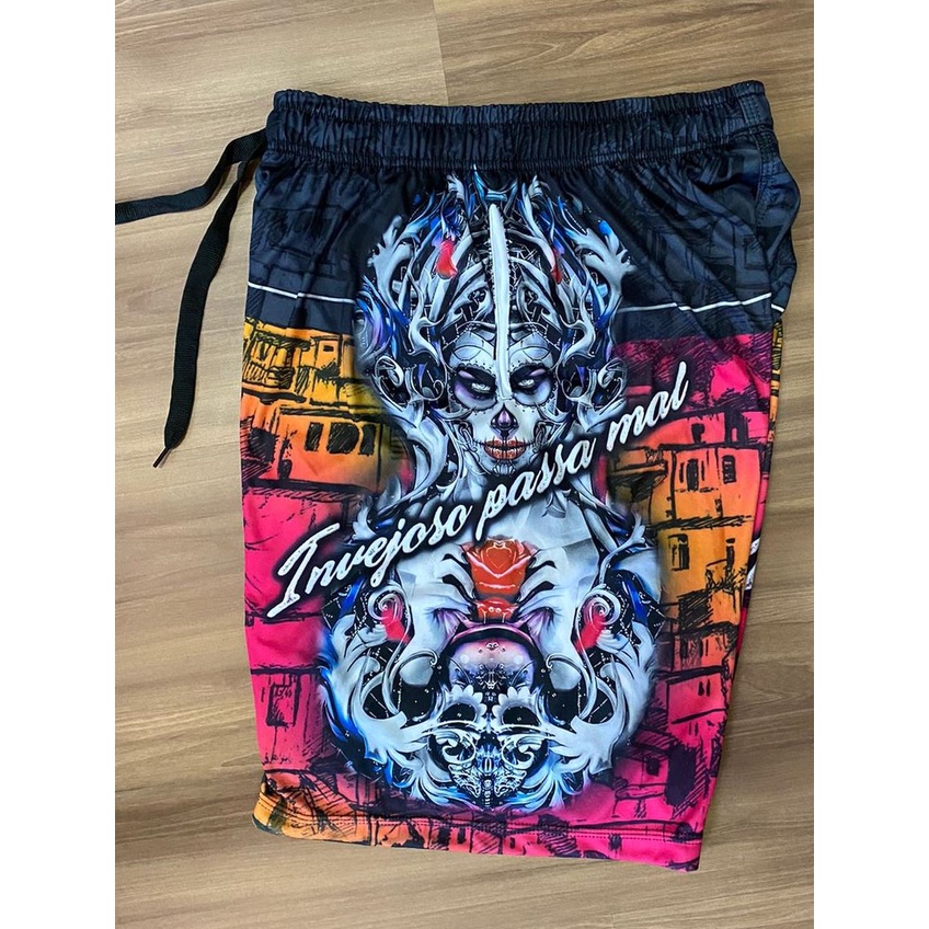 Bermuda elastano paraquedas tecido molinho seca rapido