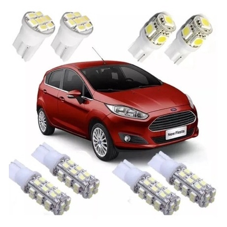 Kit Lampadas Led New Fiesta Focus Pingo Teto Placa Ré Super