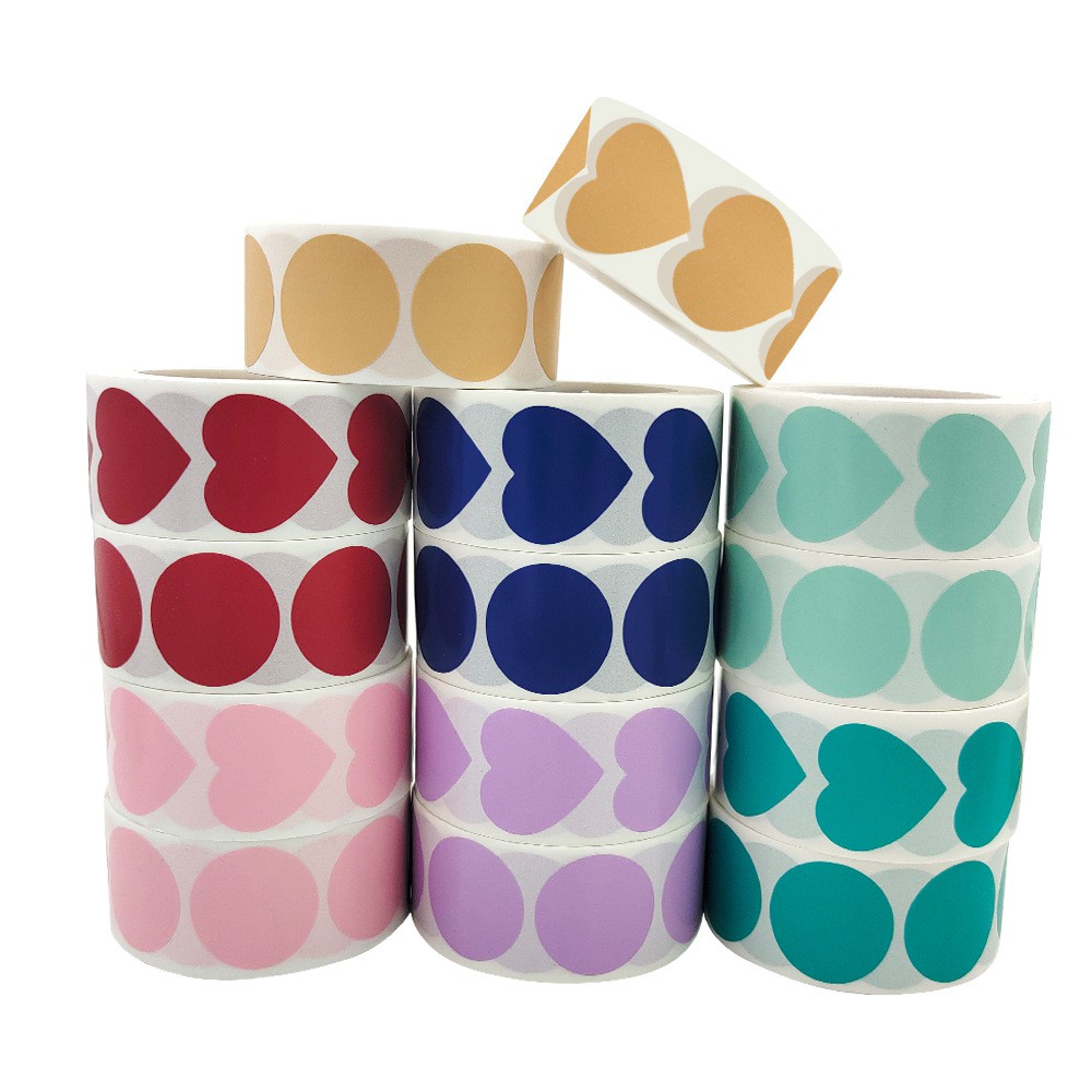 500 PCs/Roll Amor Do Coração Em Forma De Etiqueta Pacote De Embalagem De Presente Selo Etiquetas De Scrapbooking Festa