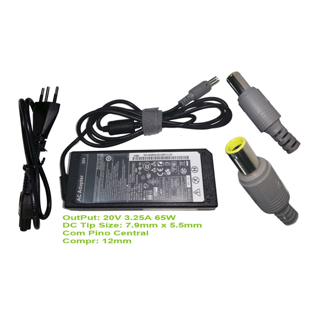 Carregador Fonte de 65w para notebook  Ibm Lenovo B490 B590 V480c V480s V580 Ib1510