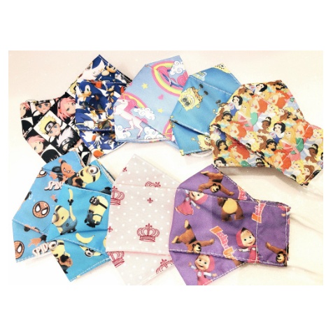 Máscara de proteção Infantil 3D Tecido dupla camada Menino/Menina Personagem criança em Oferta na Shopee