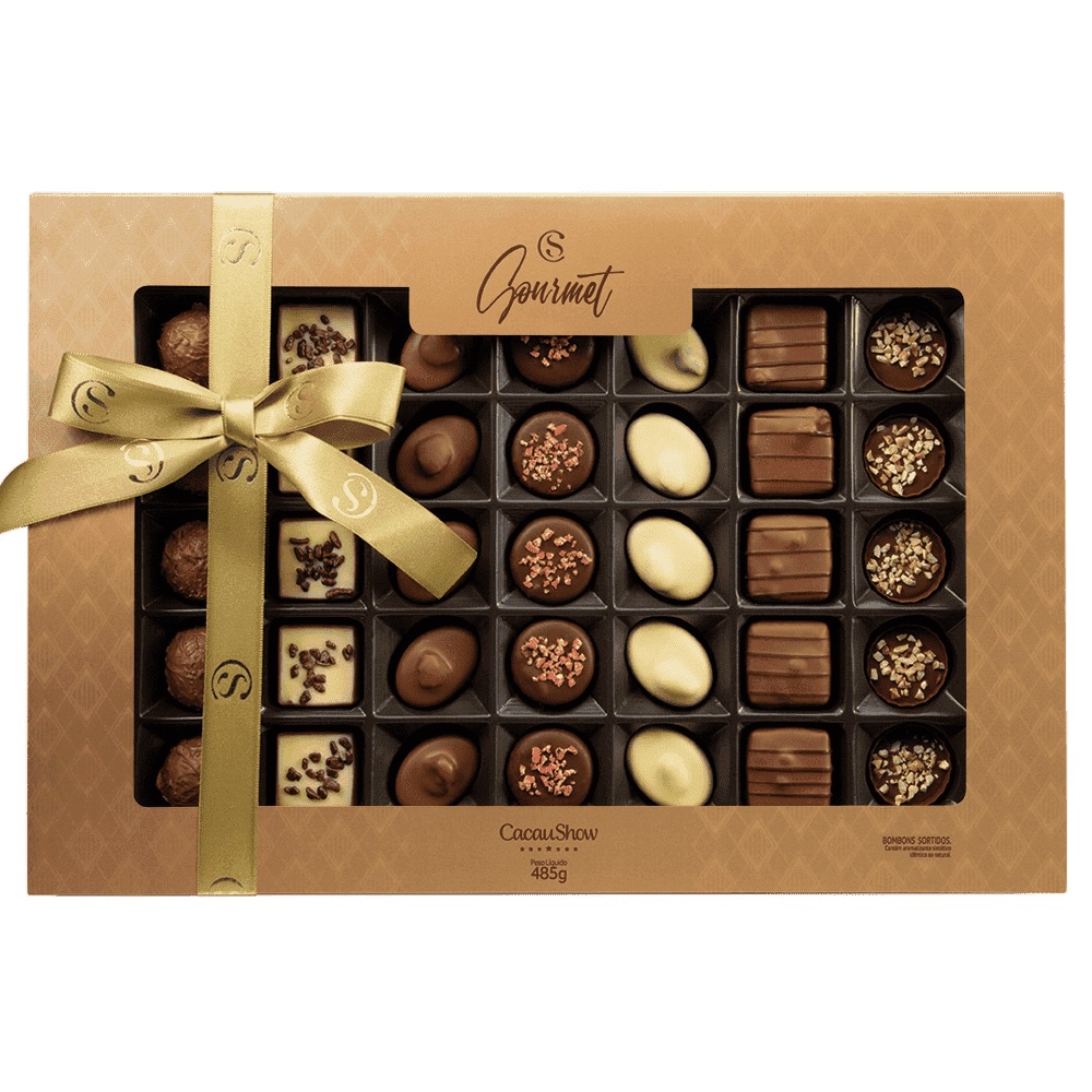 Caixa Chocolates Cacau Show Bombons Gourmet Delicias 485g Shopee Brasil 8924