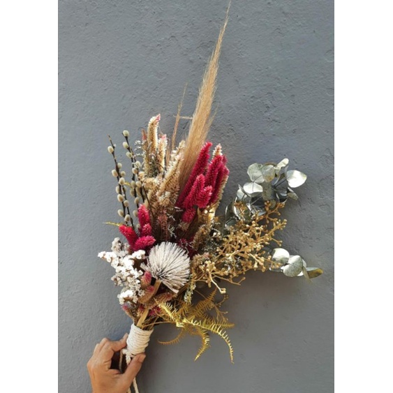 Buque de flores naturais desidratadas grande, casamento, o mais lindo e  personalizado para noivas, Mini Garden Atelier | Shopee Brasil