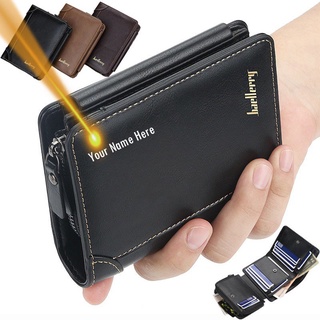 Carteira Para Homens Nome Gravado A Laser Novo Masculina Couro Curto Vertical Multi Card Carteiras De Moedas Dompet Lelaki Personalizado Presente De Aniversário Dia Dos Pais