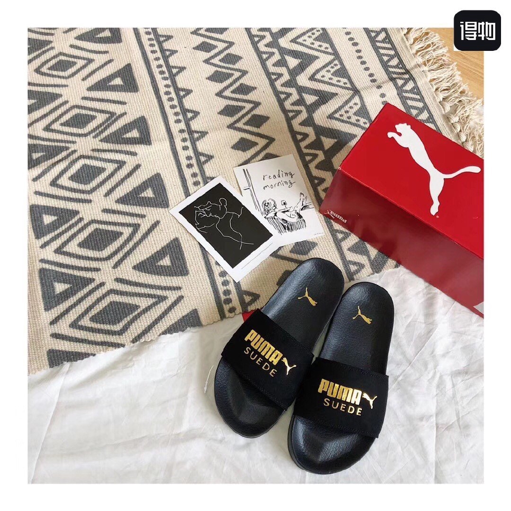 chinelo de veludo puma