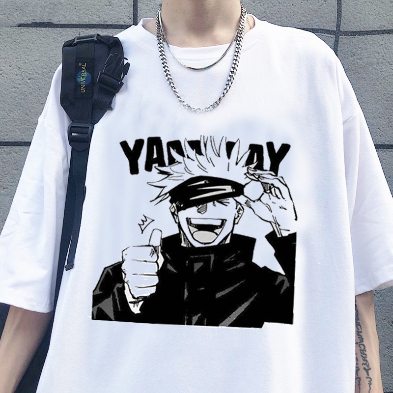 Camiseta Anime Jujutsu Kaisen Gojo Satoru Harajuku Unissex Shopee Brasil