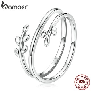 Bamoer Anel Multi-Camada De Prata 925 Tamanho Ajustável Para Mulheres Scr755