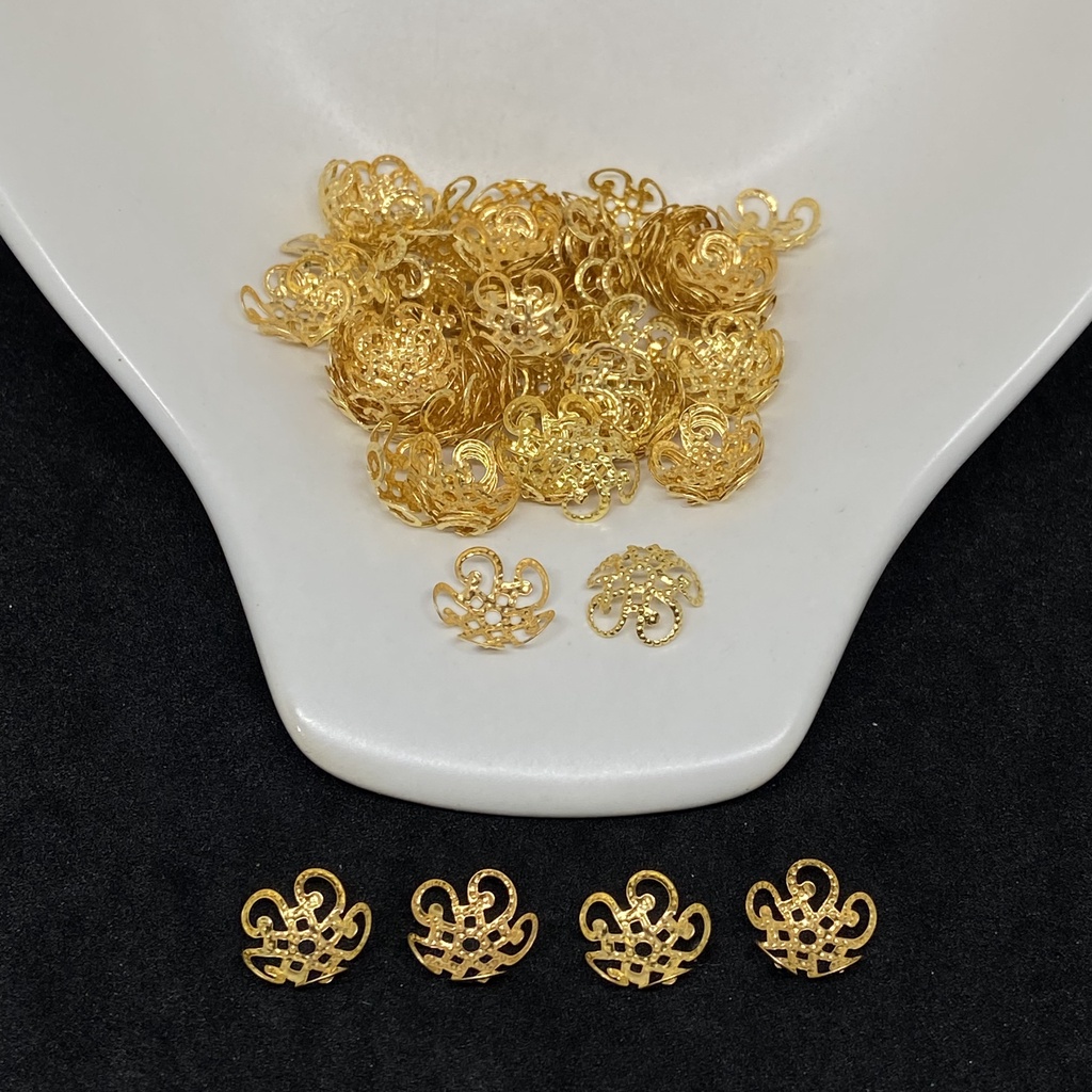 Tulipa em Ferro Banho Dourado 12mm Com 100 Unidades - Bijuteria Diy em Oferta na Shopee