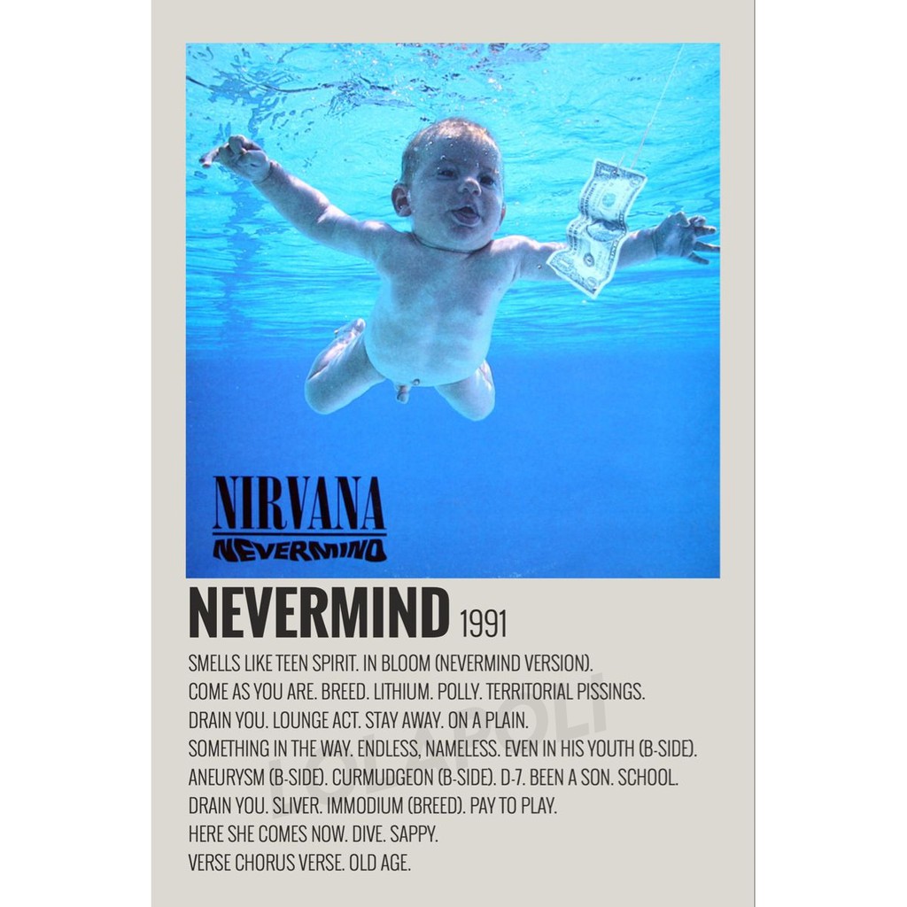 Pôster Da Capa Do Álbum Nevermind-Nirvana