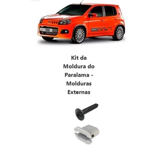 Kit da Moldura do Paralamas - Molduras Externas- Fiat Punto- Siena - Strada  -Toro - Uno - Uno Novo