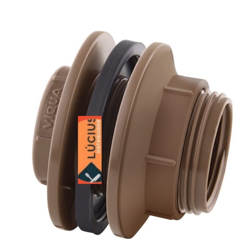 Adaptador Flang Cx Dagua 50x1.1/2 Marrom Saida  Caixa Dagua Pvc Valeplast