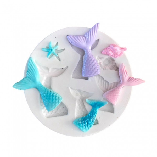 Molde De Silicone Mini Caldas Sereia Molde Para Confeitaria Molde Para Biscuit 1321 em Oferta na Shopee
