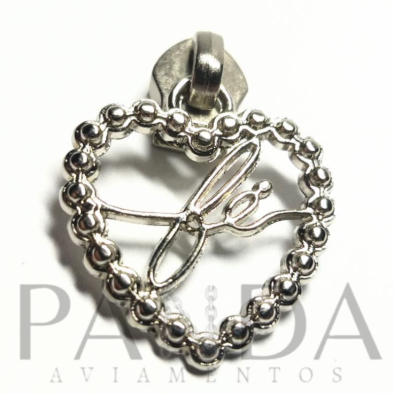 Cursor de Zíper N°5 - FÉ CORAÇÃO Kit C/ 5 ou 10 Unidades