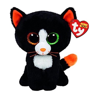 Boneco De Pelúcia Ty Animal Frights 25cm Preto Gato Com Etiqueta Olhos Grandes