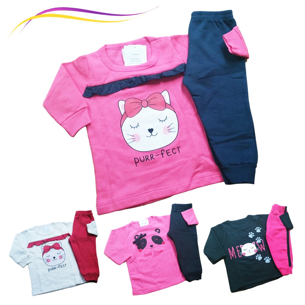 Roupa infantil conjunto bebê menina TAM 3 ao 12 meses blusa e calça moletom - Uai Baby Store