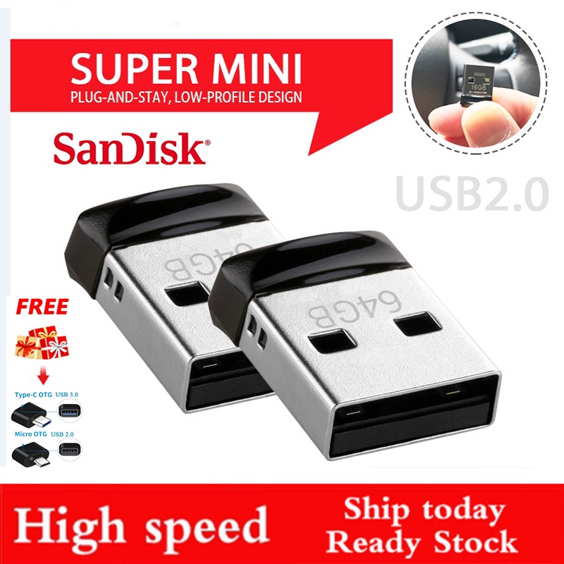 Sandisk Cruzer Fit Cz33 128gb Gb Gb 16 32 64gb Mini Nano Usb Pen Drive Flash Memory Stick Thumb