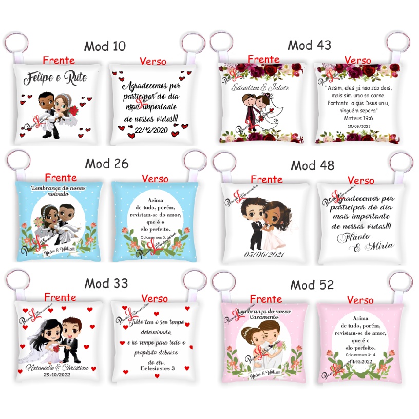 Almochaveiros Lembrancinhas Almofada Personalizadas para Casamento Recém Casados
