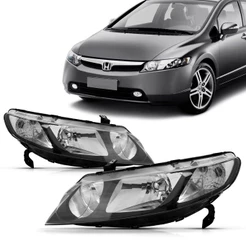 Par Farol Civic 2006 2007 2008 2009 2010 2011 Foco Duplo Mascara Negra
