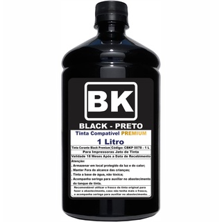 Refil Tinta Preta 1 Litro Compatível Epson L3250 L3150 L3210 L3110 544