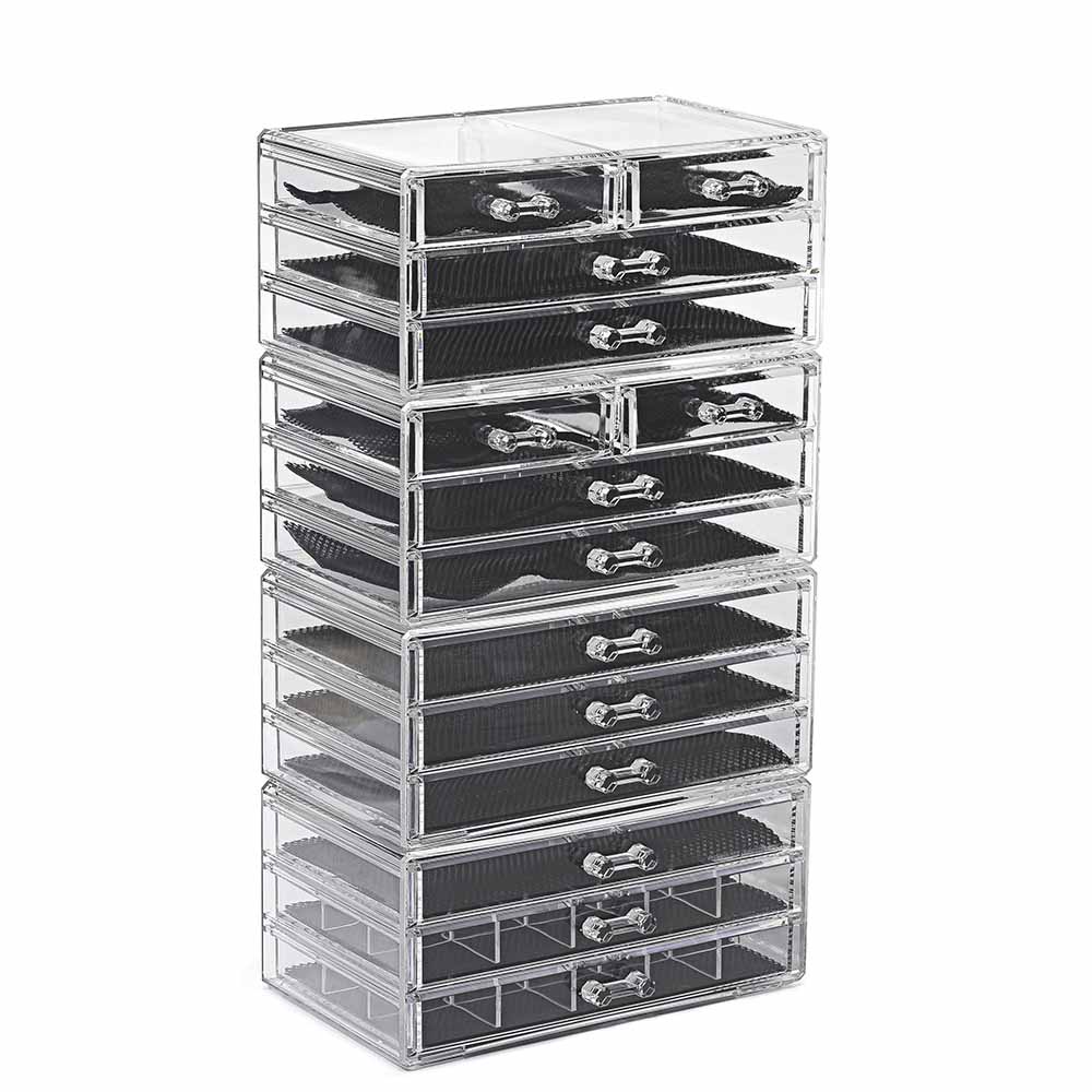Organizador Grande de Maquiagem em Acrílico com 14 Gavetas em Oferta na Shopee