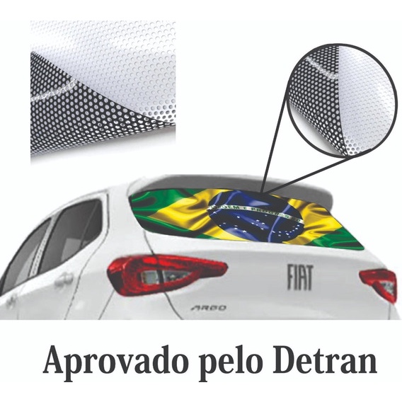 Adesivo Perfurado Bandeira Do Brasil 50/25