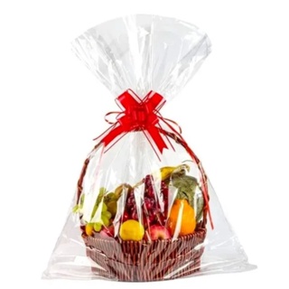 25 Sacos Transparente Cromus 60x75 + Grosso Cesta Natal Presente Lembrança Poli Celofane Qualidade em Oferta na Shopee