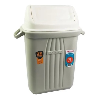 Lixeira Para Lixo 19 Litros Cesto Com Tampa Basculante Para Casa