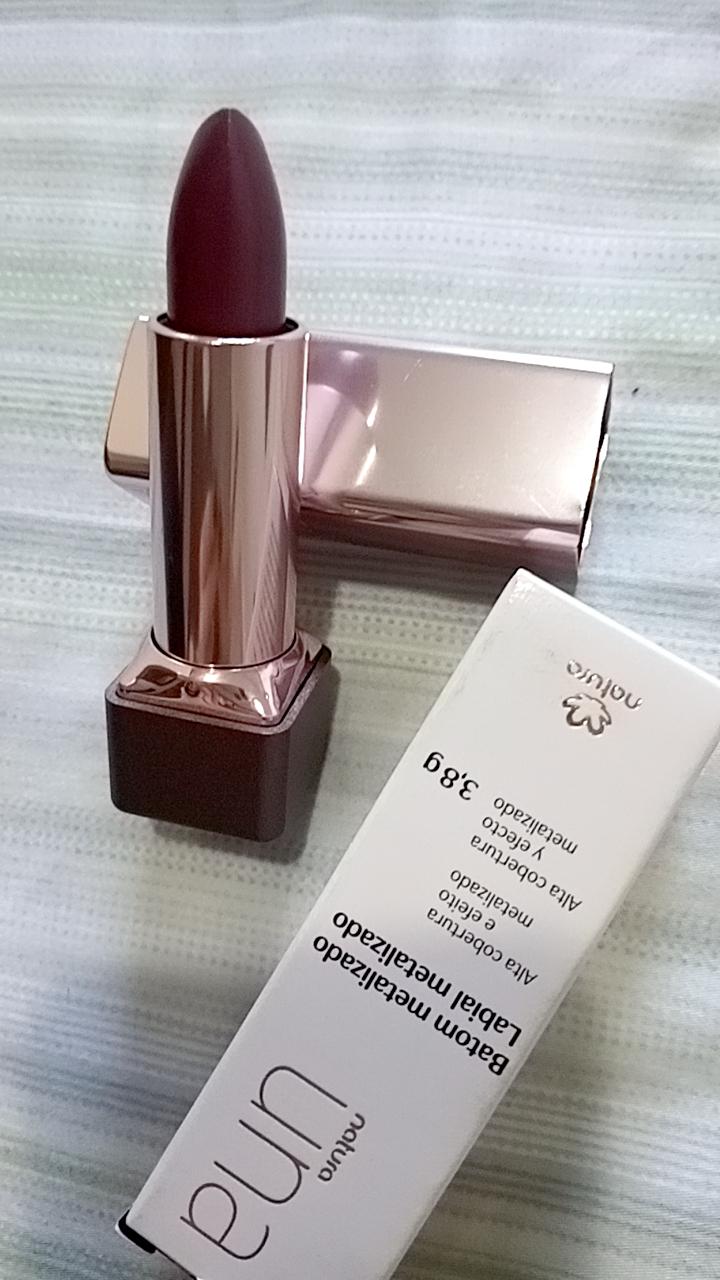 Batom Natura Una Metalizado - Violeta Infinito / Bronze Infinito / Rosê  Infinito - 3,8g | Shopee Brasil