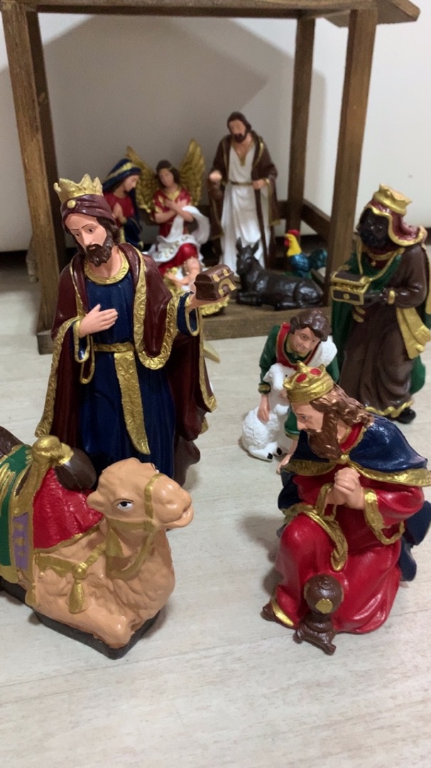 Presépio Natalino Completo 15 Peças Natal Inquebrável Borracha - Presepio  Completo | Shopee Brasil