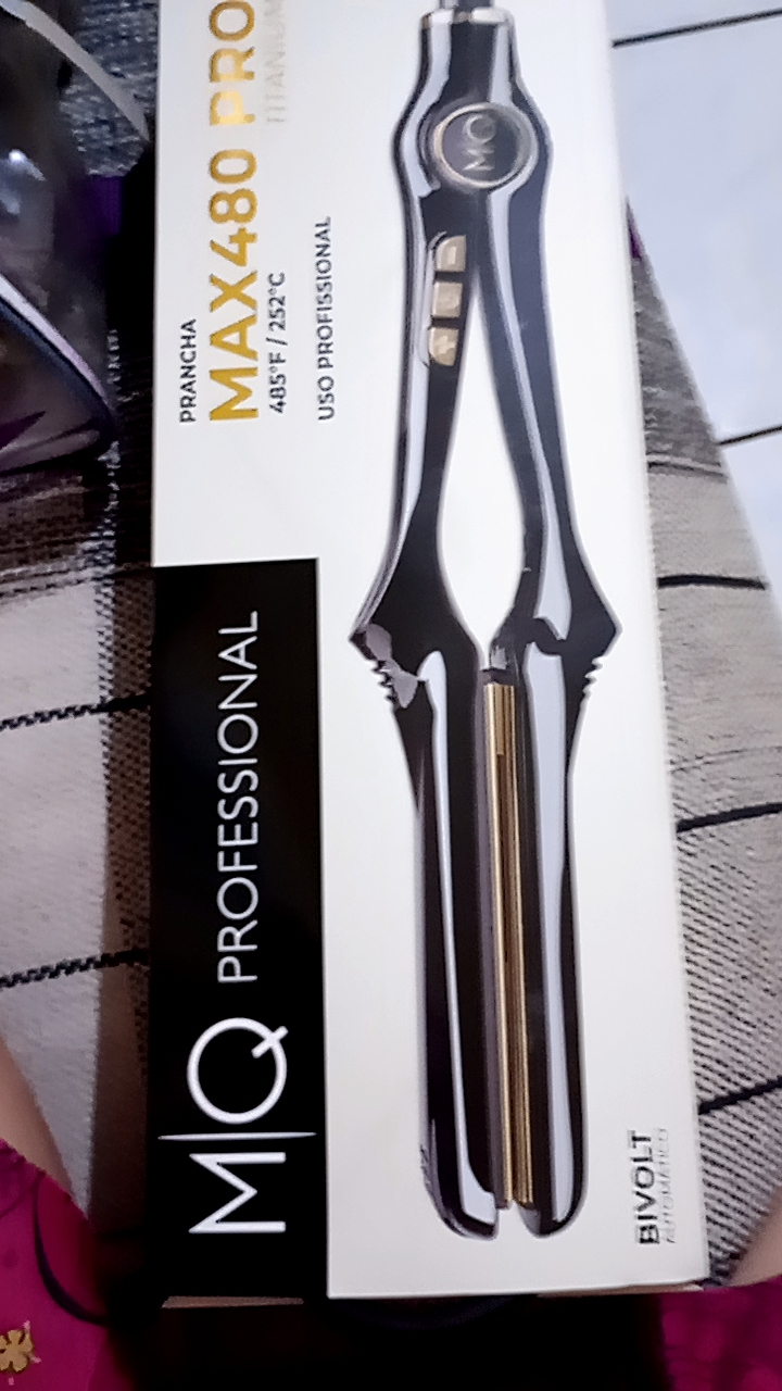 Prancha de Cabelo Profissional Max 480 Slim Titanium Balck Bivolt