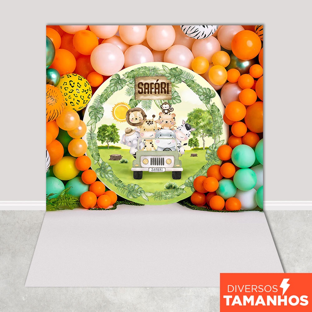 Fundo Fotográfico Smash The Cake Safári Em Tecido FFC-747 em Oferta na Shopee