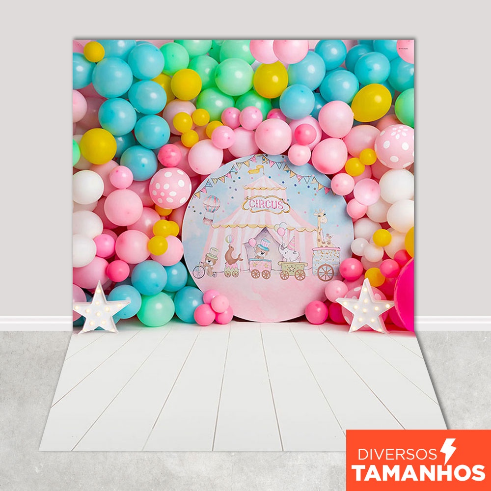 Fundo Fotográfico Smash The Cake Circo Rosa Em Tecido FFC-741 em Oferta na Shopee