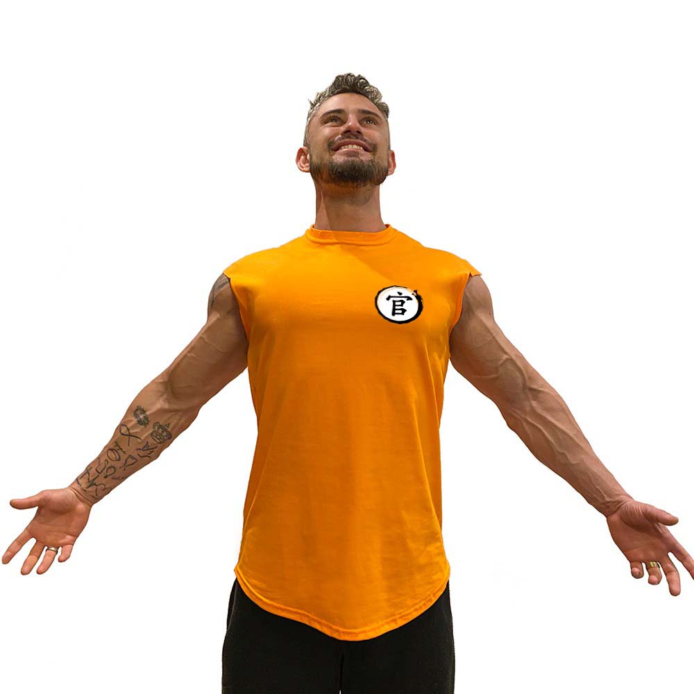 Camiseta masculina manga japonesa algodão premium laranjada - Bombey