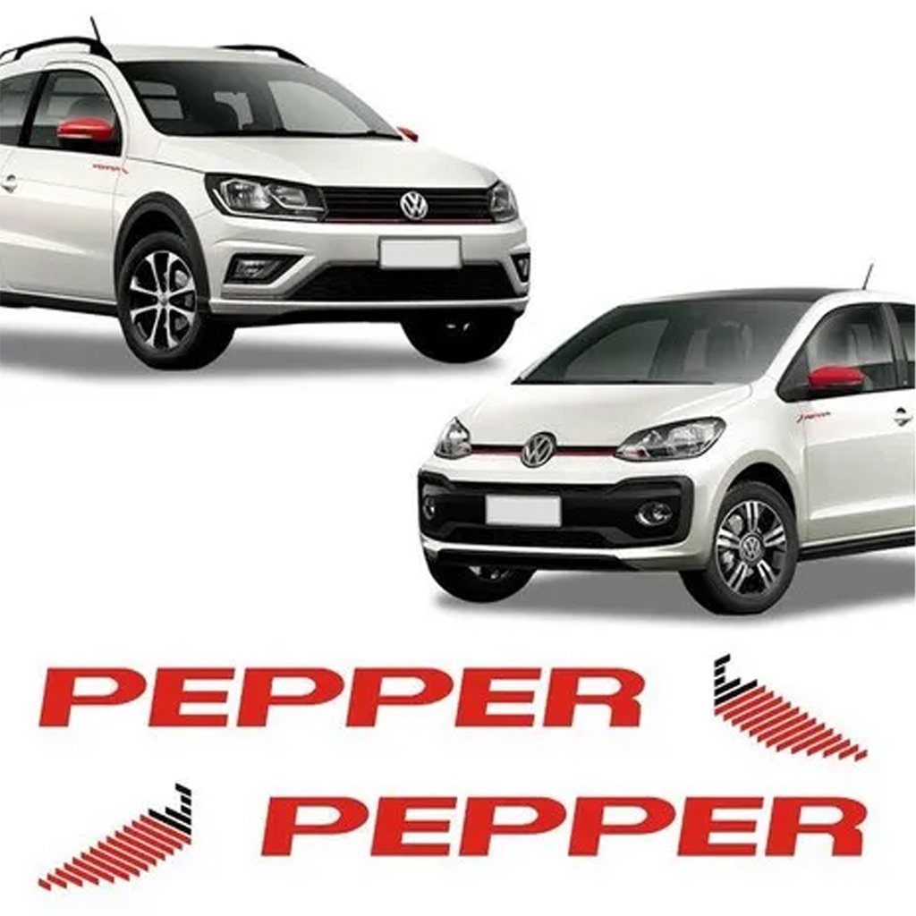 Kit Adesivo Emblema Lateral Pepper Up Saveiro Carro Branco em Oferta na Shopee