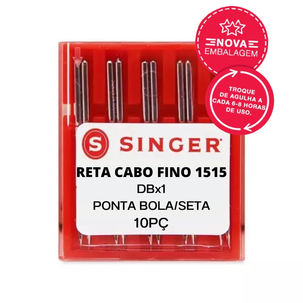 Agulha Singer Industrial para Máquina Reta cabo fino - 1515/DBx1 - Caixa com 10 unidades