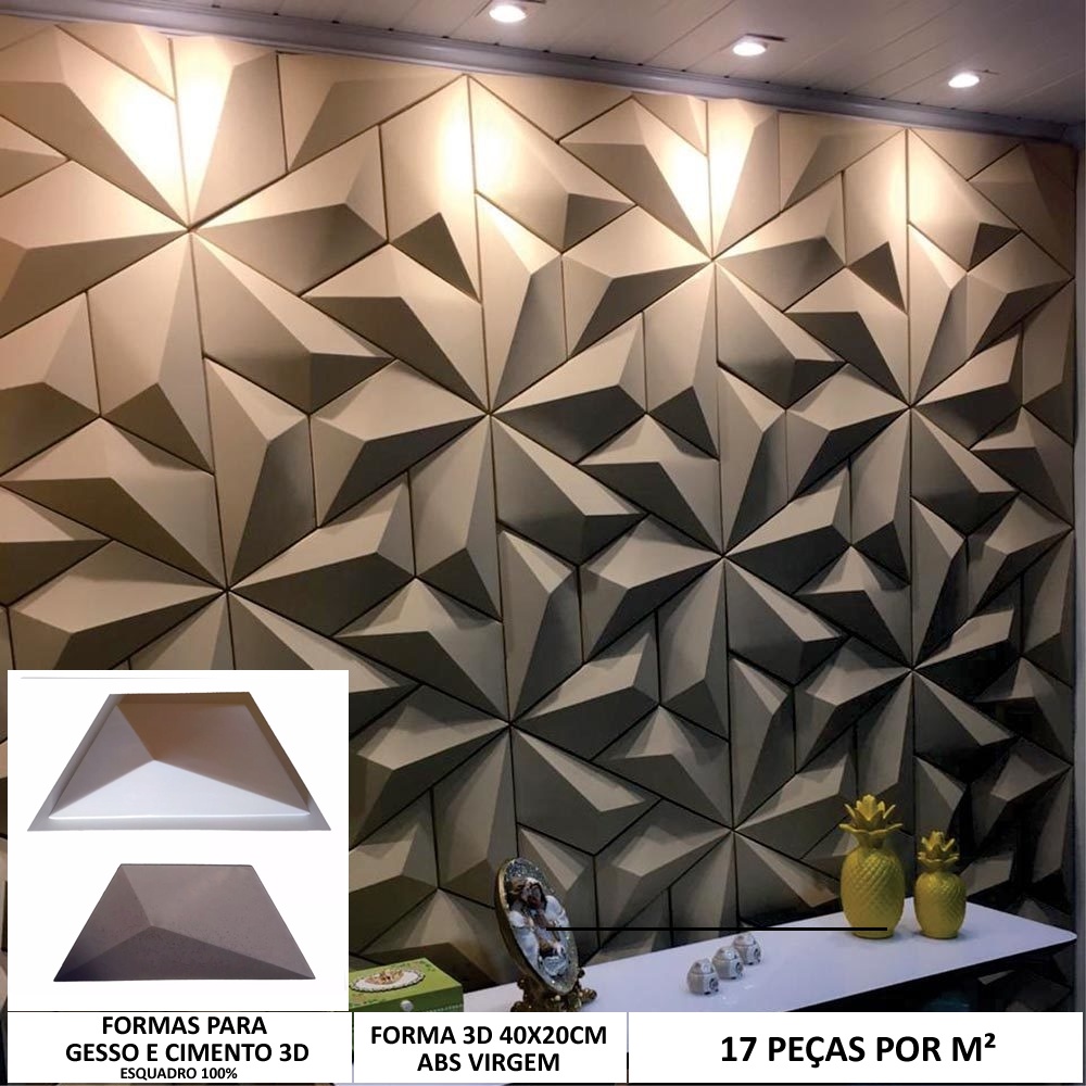 5 Forma 3d Gesso Trapezio P 40x20cm Abs 1,3mm molde para gesso 3d 203pp