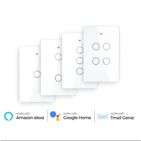 Interruptor Touch Inteligente Wifi 1 2 3 e 4 Teclas Alexa Google Smart Tuya